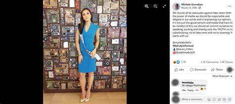 Michele Gumabao's 2018 post on fake news .